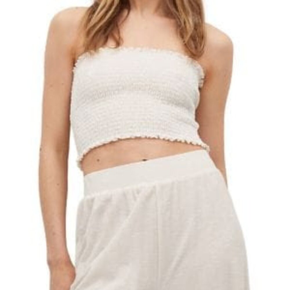 NWT Mango Draped Smocked Crop Top 🤍✨ | Size L